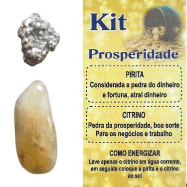 Imagem de Kit Pedras da Prosperidade chama dinheiro Pirita e Citrino - Golz