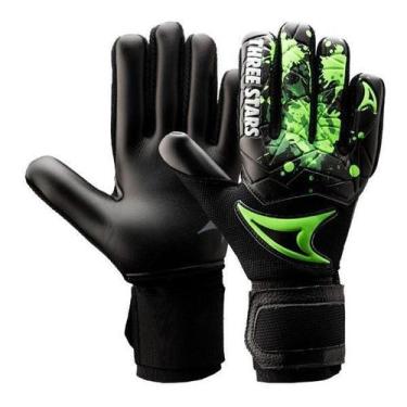 Imagem de Luva de goleiro profissional three stars kick preta, G