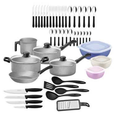 Imagem de Kit Cozinha 47pcs Tramontina Cinza Rev Antiaderente
