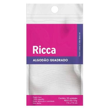 Imagem de Discos de Alogodão Quadrado Ricca, 50 Un