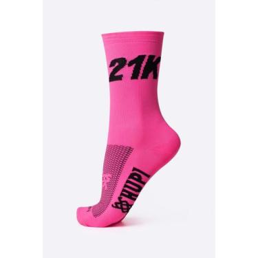Imagem de Meia para Corrida HUPI 21k Rosa Neon, Rosa, UNICO