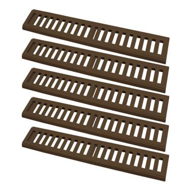 Imagem de Kit 5 Ralo Grelha Linear 7707X5GDA Captação Águas Pluviais com Caixilho Alumínio Marrom GDA Industria e Distribuidora