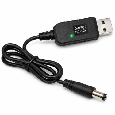 Imagem de Cabo Conversor USB 5V para 12V DC P4 com LED para Roteador Modem e Ele
