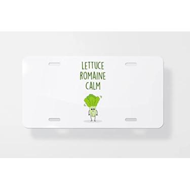 Imagem de Lettuce Romaine Capa para placa de licença calma – Capa para placa de carro – Capa para moldura da placa de carro 15 x 30 cm