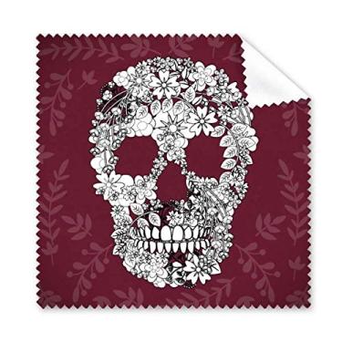 Imagem de Pano de limpeza Flowers Bones México Dia dos Mortos Limpador de óculos de tela de telefone 5 peças