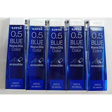 Imagem de Lápis mecânico Uni NanoDia, cor azul, 0,5 mm, pacote com 5 unidades/total de 100 grafites.