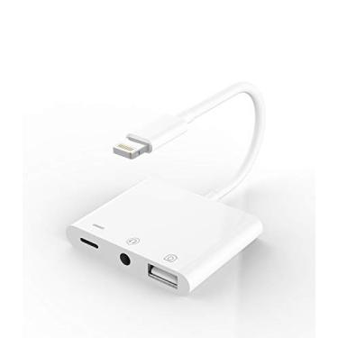 Imagem de Adaptador de fone de ouvido Apple certificado para iPhone, conector de áudio auxiliar de 3,5 mm e extensor de carregador, fone de ouvido, conversor de fone de ouvido Lightning macho para USB fêmea, cabo OTG, kit de conector de memória
