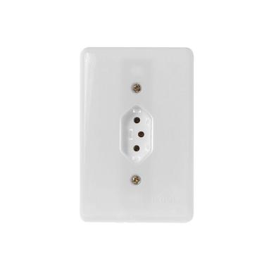 Imagem de Tomada Fixa de Embutir Bipolar 2P + T 10A 250V Ilumi