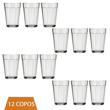 Imagem de Copo Americano Clássico kit 12 Unid Vidro 190ml Café Nadir