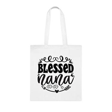 Imagem de Nana Tote bag, Blessed Nana Tote bag, Nana idea, presente para melhor vovó, Nana Shoulder bag, Nana reutilizável Bags, Presente para vovó de netos s, Branco
