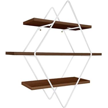 Imagem de Prateleira Tripla Estante Decorativa Livros Quarto Sala Losan Aço MDF - Branco Villandry