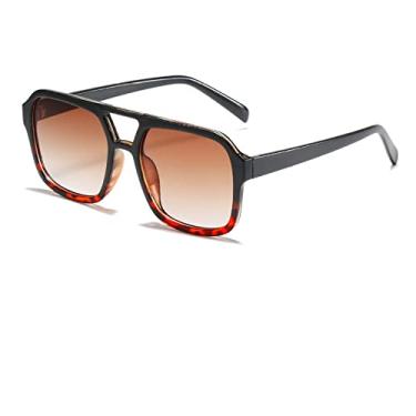 Imagem de Óculos de sol amarelos femininos de luxo vintage superdimensionados óculos de condução óculos de sol na moda tons exclusivos, chá de leopardo preto, z