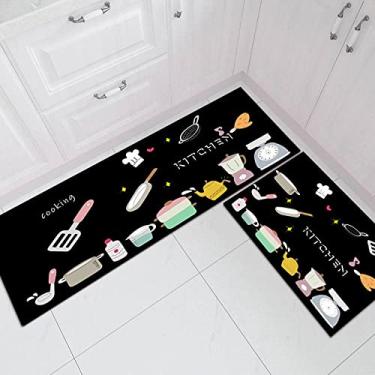 Imagem de SHENGANG Tapete de cozinha antiderrapante para piso de banho Tapete de entrada Tapete de área absorvente Tapetes de sala de estar almofada de oração, 17,40x60cm