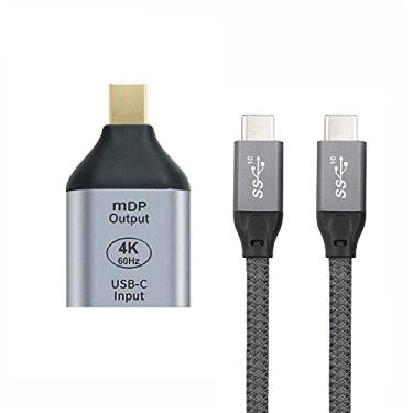 Imagem de NFHK Cabo 10Gbps 100W USB-C Tipo C Fêmea Fonte para Mini Displayport DP Pia HDTV Adaptador 4K 60hz 1080p para tablet, telefone e laptop