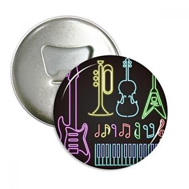 Imagem de Guitarra instrumentos musicais neon abridor de garrafas ímã de geladeira emblema multifuncional