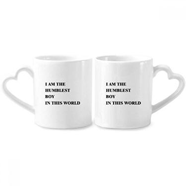 Imagem de Conjunto de canecas de porcelana I Am The Humblest Boy Couple Ceramic Lover Cup Heart Handle