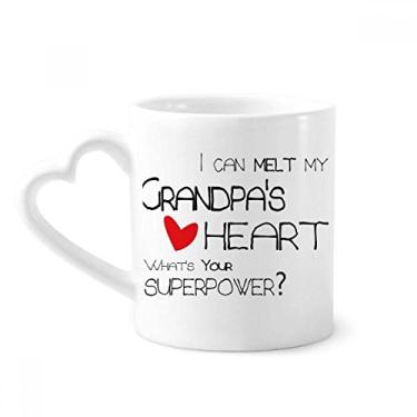 Imagem de Melt Heart Best Grandfather Love Caneca de café cerâmica copo de coração de vidro
