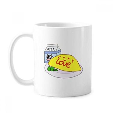 Imagem de Caneca com estampa de ilustração de café da manhã nutritiva cerâmica xícara de porcelana de café louça