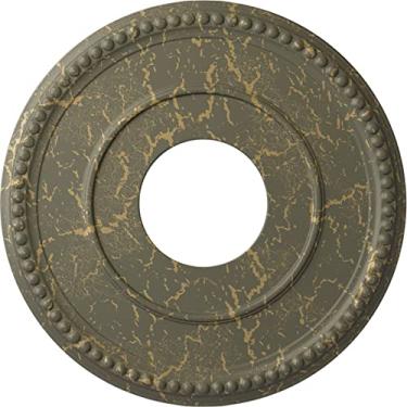 Imagem de Ekena Millwork CM12BRWHC Medalhão de teto Bradford de 32 1/5 pol. OD x 9 cm ID X 3/10.2 cm P serve para dosséis de até 16 cm, crackle de hamamélis