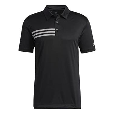 Imagem de Camisa masculina esportiva com 3 listras da Adidas (A324), Black/ White, Medium