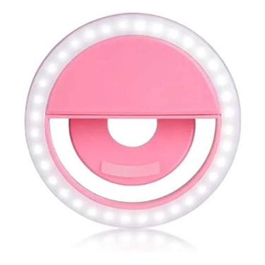 Imagem de Clipe Anel Luz Pra Selfie Ring Light Flash Celular Universal Cor:Rosa