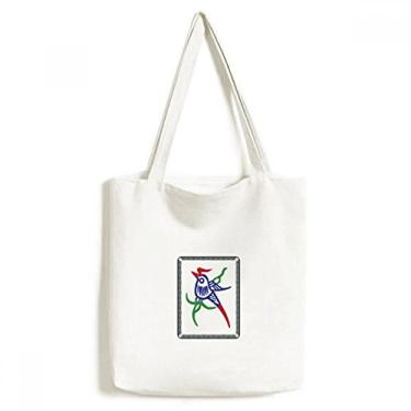 Imagem de Mahjong Bamboo Bar 1 Tiles Pattern Tote Canvas Bag Shopping Satchel Casual Bolsa