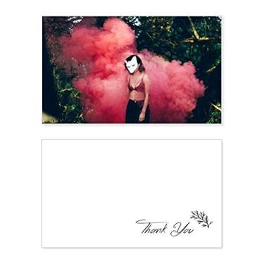 Imagem de Pink Fog Head Girl Florestal Ciência Natureza Cenário Cartão de agradecimento Papel Aniversário Saudações Casamento Agradecimento