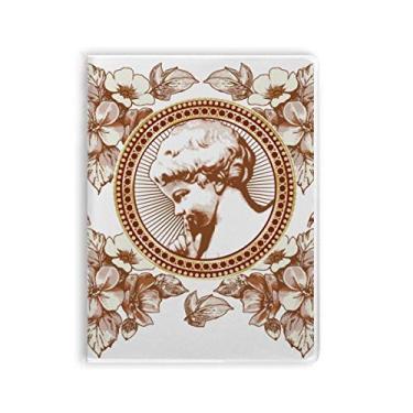 Imagem de Caderno de folhas de flores com estampa de ilustrações modernas, capa de goma