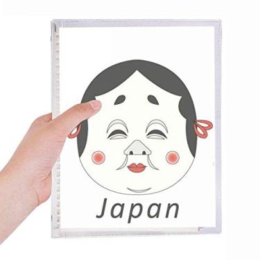 Imagem de Caderno tradicional japonês com cabeça de mulher engraçada estilo diário de folhas soltas recarregável
