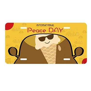 Imagem de DIYthinker Chapéu óculos cabeça doce sorvete placa etiqueta decoração carro dia da paz