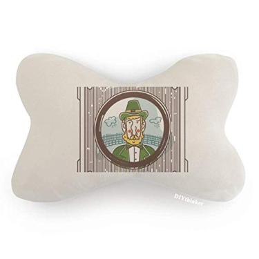 Imagem de DIYthinker Irishman Green Husbandry Ilustration, decoração de pescoço para carro, almofada para apoio de cabeça