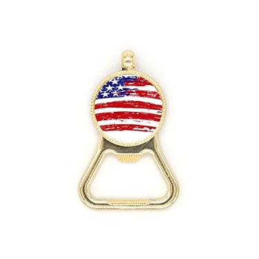 Imagem de Chaveiro de aço inoxidável com a bandeira do país e estrelas e listras Bend America