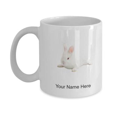 Imagem de Caneca personalizada de coelho – Caneca de café para amantes de coelhos, ideias para meninos e meninas – Caneca de café de 325 ml