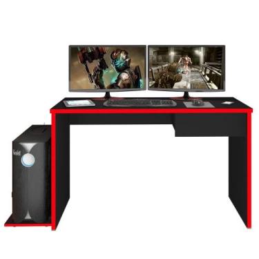 Imagem de Mesa Gamer Para Computador e Estudo Gelius M09 Preto/Vermelho - Mpozen