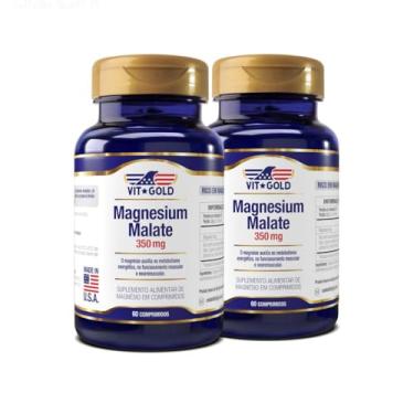 Imagem de Magnésio Dimalato 350mg Vitgold Kit 2x 60 Comp