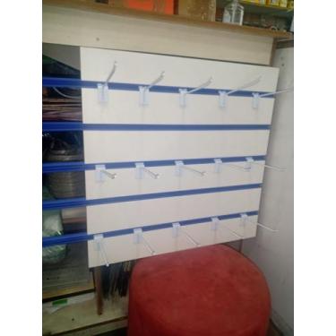 Imagem de PAINEL CANALETADO 60X60 BRANCO KIT 2 UNIDADE E 20 GANCHO E perfil - LO
