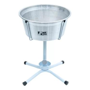 Imagem de Comedouro Bebedouro Pet Anti Formiga Elevado Ajustável 1,5L Alumínio N