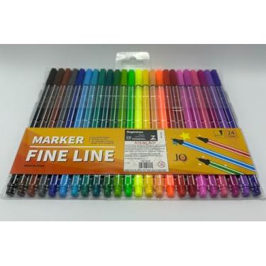 Imagem de Canetas Pontas Finas Coloridas 0.4mm – Kit com 24 Cores Vivas | Tinta à Base de Água | Fineliner para Desenho, Escrita e Bullet Journal