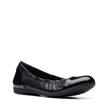 Imagem de Clarks Sapatilha feminina Clarks, Rena Jazz, Leat preto, 8.5 Wide