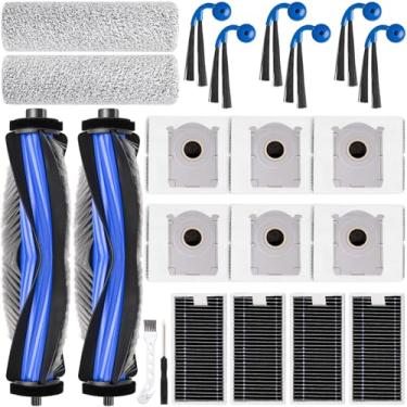 Imagem de Kit de acessórios para aspirador Ecovacs Deebot X9 Pro Omni Robot Vacuum, peças de reposição incluem 2 escovas principais, 6 sacos de pó, 2 esfregões de rolo, 4 filtros HEPA, 6 escovas laterais, 1