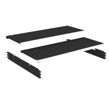 Imagem de Kit 2 Bandeja Gondola Rack FIT Preto 4X 30x90 CH22 Pe Branco