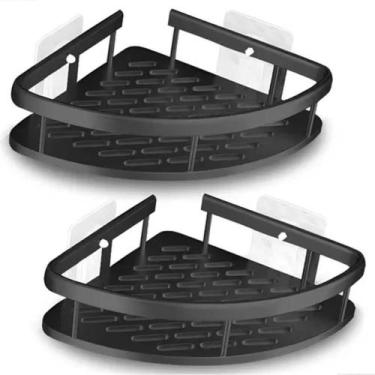 Imagem de Kit 2 Suportes De Canto Fixação Segura E Durável Shampoo Sem Furo - Lu