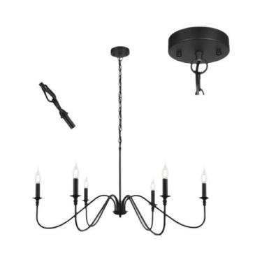 Imagem de Lustre De Teto Retro Preto E Dourado Estilo Vintage Americano Para Sal