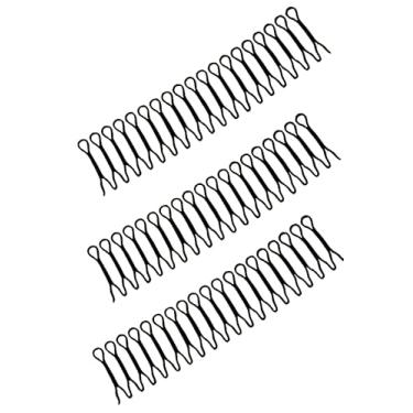 Imagem de 3 peças de grampos de cabelo ondulados de cor sólida, faixas de cabelo, clipes, organizador de fios, ferramenta de modelagem (preto)