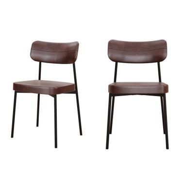 Imagem de Cadeira Mynna Fixa C/4 Pes 525 X 470 X 790 Mm C/2 Un. Courino Café Courino Café