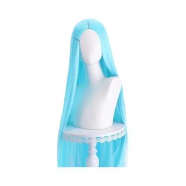 Imagem de Peruca Cosplay Loira Rosa Roxa De 40 Polegadas Longa Lisa Com Divisão 