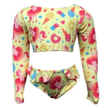 Imagem de Biquíni Infantil Cropped Com Proteção Uv50 Moda PraiaPiscina - Love4Ho