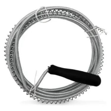 Imagem de Desentupidor Tubulação Manual Flexível Aço Cano Ralo 3M