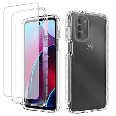 Imagem de Tothedu Capa de telefone para Moto G Stylus 2022 (não serve para 2021) com protetor de tela de vidro temperado, capa dura de PC protetora de corpo inteiro transparente capas de TPU para Motorola Moto G Stylus 2022 4G (transparente)