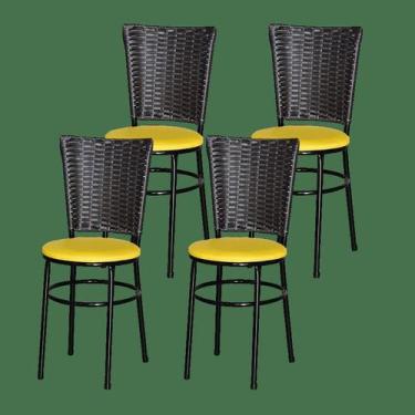 Imagem de 4 Cadeiras Pretas Para Cozinha Hawai Café - Laumar